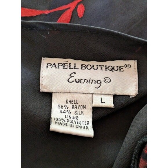 Vintage Red Black Burnout Floral Mesh Top Size Large Whimsigoth Romantic Pappell - Picture 8 of 9